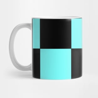 Aqua Blue Checkers Mug